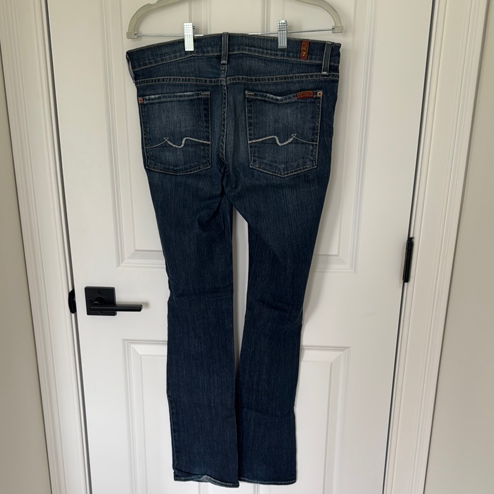 7 For All Mankind Blue Straight Leg Jeans - Picture 4 of 5